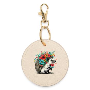 Hedgehog - Round Keyring - oyster - Front