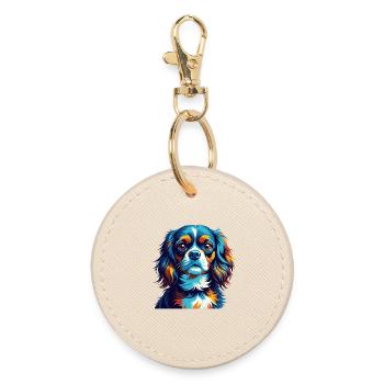 Anglais Jouet Épagneul Chien Race Dessin Animé Kawaii - Porte-clés rond - huître - Devant