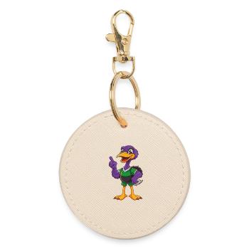 autruche drôle kawaii dessin animé personnage clipart - Porte-clés rond - huître - Devant