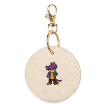 Alligator Drôle Kawaii Dessin animé Personnage Clipart - Porte-clés rond - huître - Devant