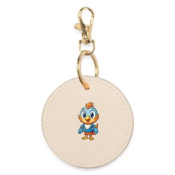 Vogel Niedliche Zeichentrickfigur Kawaii Clipart - Runder Schlüsselanhänger - Auster - Vorne