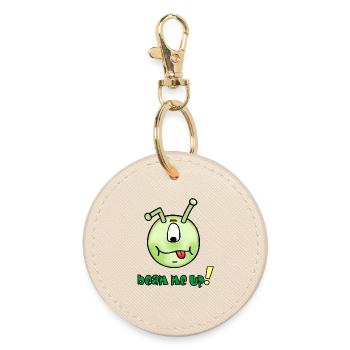 Beam me up - Funny alien emoticon - Round Keyring - oyster - Front