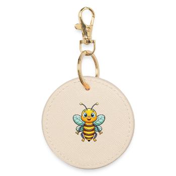 abeille mignon personnage de dessin animé Kawaii Clipart - Porte-clés rond - huître - Devant