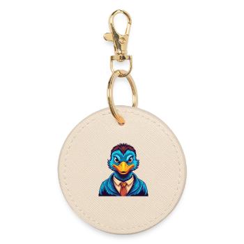 canard coloré Kawaii personnage de dessin animé Clipart - Porte-clés rond - huître - Devant