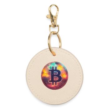 Spectacular Bitcoin - Round Keyring - oyster - Front