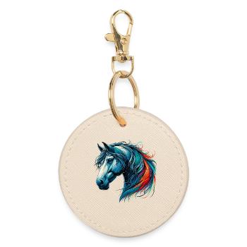 Cheval - Porte-clés rond - huître - Devant