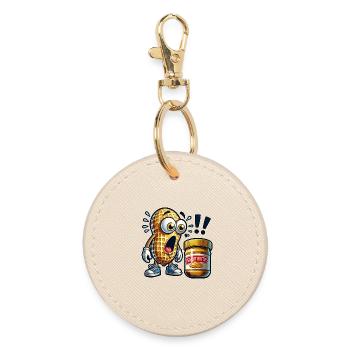 Funny peanut design - Round Keyring - oyster - Front