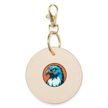 Hawk Cute Kawaii Cartoon Clipart Animal Pet Logo - Round Keyring - oyster - Front