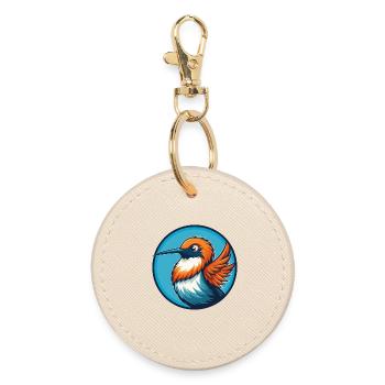 colibri mignon kawaii dessin animé animal de compagnie logo - Porte-clés rond - huître - Devant