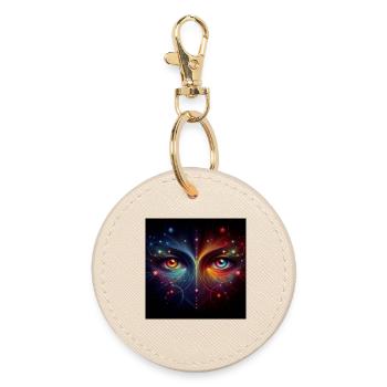 Eyes 4 - Round Keyring - oyster - Front