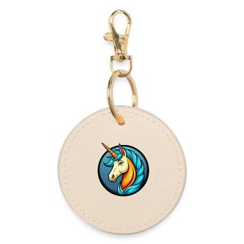 Licorne coloré Kawaii Dessin animé Personnage Clipart - Porte-clés rond - huître - Devant