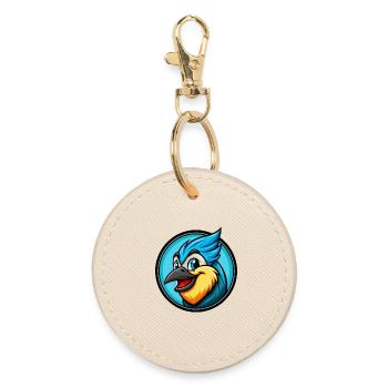 Jay Bird Bunte Kawaii Cartoon Figur Clipart - Runder Schlüsselanhänger - Auster - Vorne