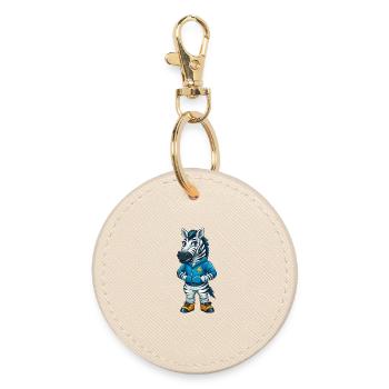 Zebra Cool Kawaii Cartoon Character Clipart - Round Keyring - oyster - Front