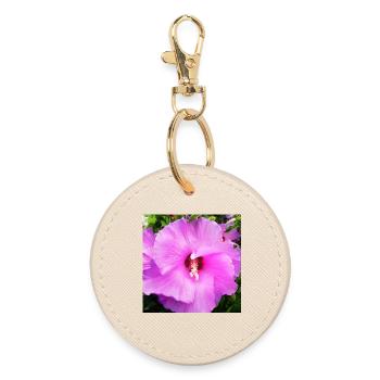 Fleur de mauve - Porte-clés rond - huître - Devant