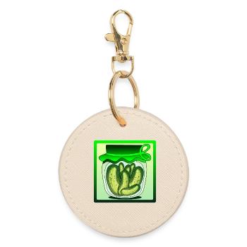 GHERKINS, PICKLES, CUCUMBER SALAD, CUCUMBER - Round Keyring - oyster - Front