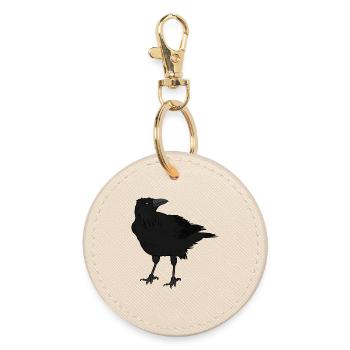 A crow - Round Keyring - oyster - Front