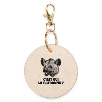 , office humor, hyena - Round Keyring - oyster - Front