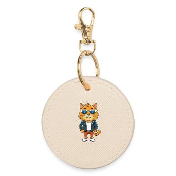 Colorpoint Persische Lustige Cartoon Kawaii Jacke Sonne - Runder Schlüsselanhänger - Auster - Vorne