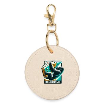 Bouldering Gorilla Gift - Round Keyring - oyster - Front