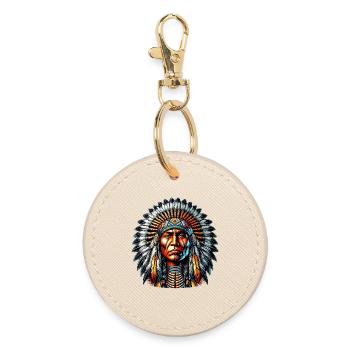 American Indian American - Round Keyring - oyster - Front