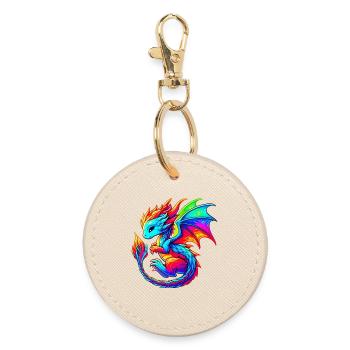 Dragon - Round Keyring - oyster - Front