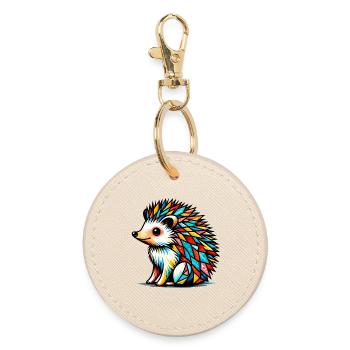 Hedgehog - Round Keyring - oyster - Front