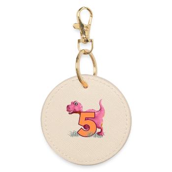 N°5 Dino - Porte-clés rond - huître - Devant