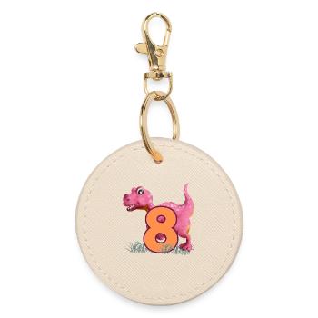 N°8 Dino - Porte-clés rond - huître - Devant