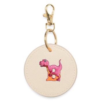 B - DINOSAUR, customizable - Round Keyring - oyster - Front