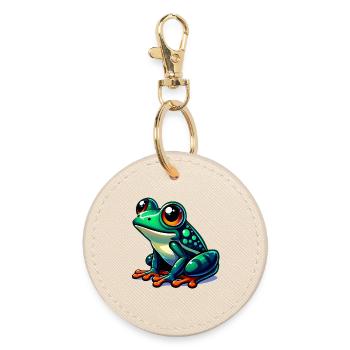 Frosch - Runder Schlüsselanhänger - Auster - Vorne