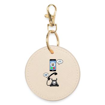 Hello granny - Round Keyring - oyster - Front