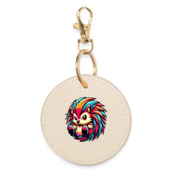 Hedgehog - Round Keyring - oyster - Front