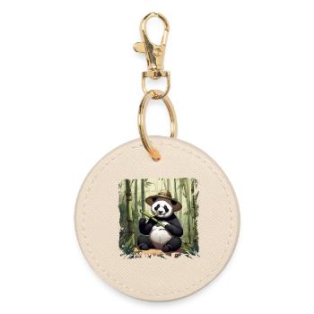 Panda mange ! - Porte-clés rond - huître - Devant