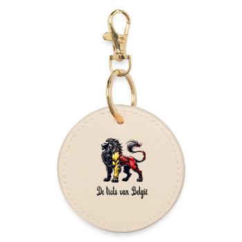 Belgium lion flag design - Round Keyring - oyster - Front
