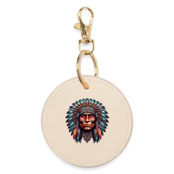 American Indian American - Round Keyring - oyster - Front