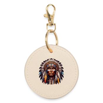 American Indian American - Round Keyring - oyster - Front