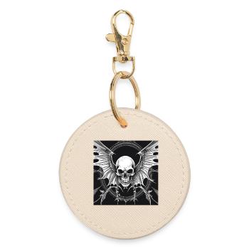Fledermaus Skull - Runder Schlüsselanhänger - Auster - Vorne