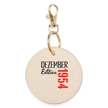 72. GEBURTSTAG DEZEMBER 1954 - Runder Schlüsselanhänger - Auster - Vorne