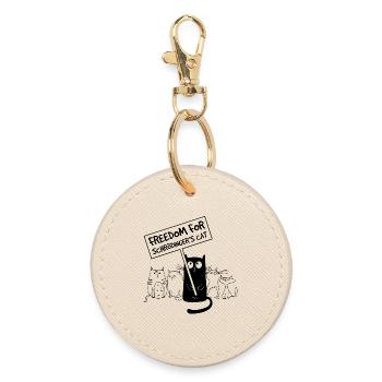 Freedom for Schrödinger's Cat - Funny Saying - Round Keyring - oyster - Front
