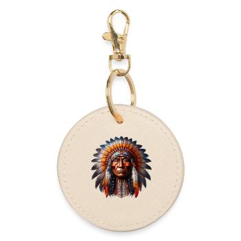 American Indian American - Round Keyring - oyster - Front