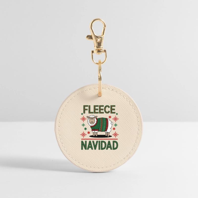 Conception de pull de Noël de mouton festif Porte-clés rond