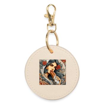 Dürüm Yufka Doner Kebab Gift - Round Keyring - oyster - Front