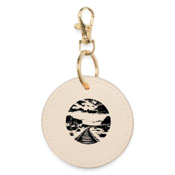Railway Graphic - Round Keyring - oyster - Front