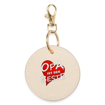 GRANDPA IS THE BEST - Round Keyring - oyster - Front