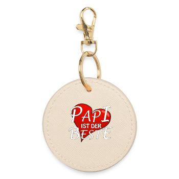 DADDY IS THE BEST - Round Keyring - oyster - Front