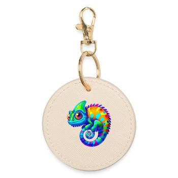 Caméléon - Porte-clés rond - huître - Devant