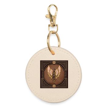 Treble clef, the key to imagination. - Round Keyring - oyster - Front