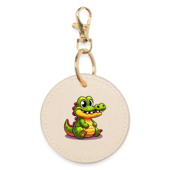 Alligator Crocodile - Porte-clés rond - huître - Devant
