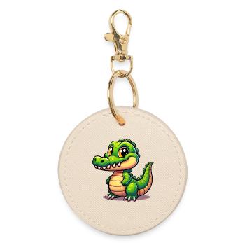 Alligator Crocodile - Porte-clés rond - huître - Devant