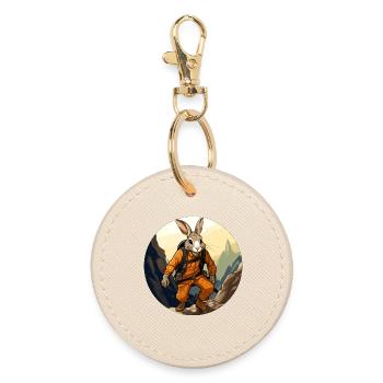 Rabbit Hiking / Mountaineer Rabbit - Round Keyring - oyster - Front